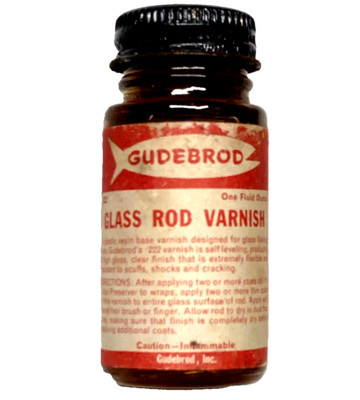 Gudebrod #222 Glass Rod Varnish One Fluid Ounce Plastic Resin Base Self Leveling