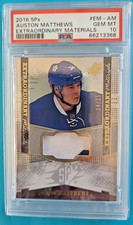 2016-17 Auston Matthews SPX Extraordinary Materials Rookie Patch RC /25 PSA 10