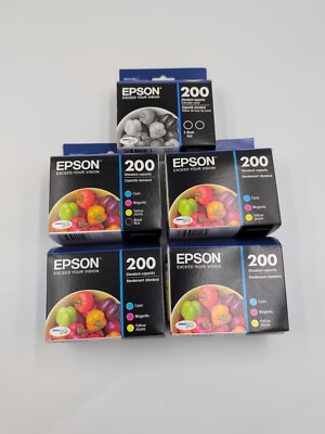 Epson 200 Black & 200 Color Ink  Cartridges 4 Of Ea. Color -3 Blk Exp 4/27- 5/27