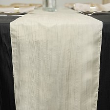 Runner Da Tavolo In Taffetà Avorio Pieghettato 30Cm X 274Cm O 12" X 108"