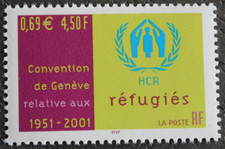 Timbre - FRANCE - Convention de Genève aux réfugiés - 2001 - Neuf ** - YT3416