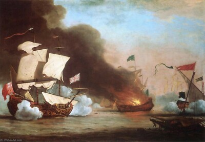 Ship In Action : Willem Van De Velde The Younger : Archival