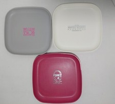 Tupperware Vintage Square Plates Promo Advertising Set of 3 1983 1984 1985 1534