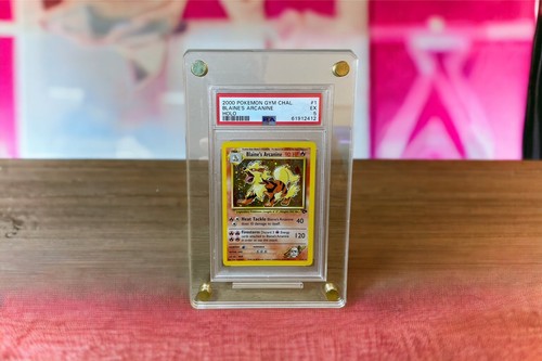 Da 1-3 Carte Pokemon Espositore Display Plexiglas Legno Gradata Psa/Graad+ Stand - Imagen 7 de 16