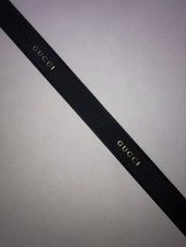 Authentic Gucci Black Ribbon Gold logo 3/4  inch Wide x 72  inch Long 2 Yard 