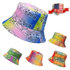 Paisley Reversible Bucket Hat Boonie Visor Hunting Fishing Outdoor Summer Cap