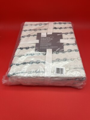 NEW Lovely Summer Rose -50x60 Lightweight Throw Blanket Sea Foam and  White