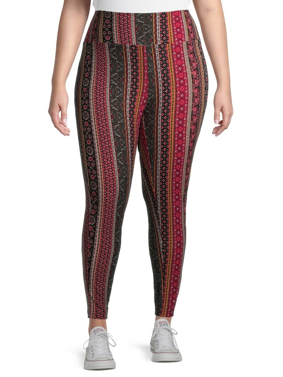 Terra Sky Women's Sueded Full Length Leggings 0X (14W) Floral