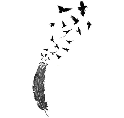 Birds Of A Feather Temporäres Tattoo | 9 cm x 5 cm | 3 Exemplare | von Inkwear London