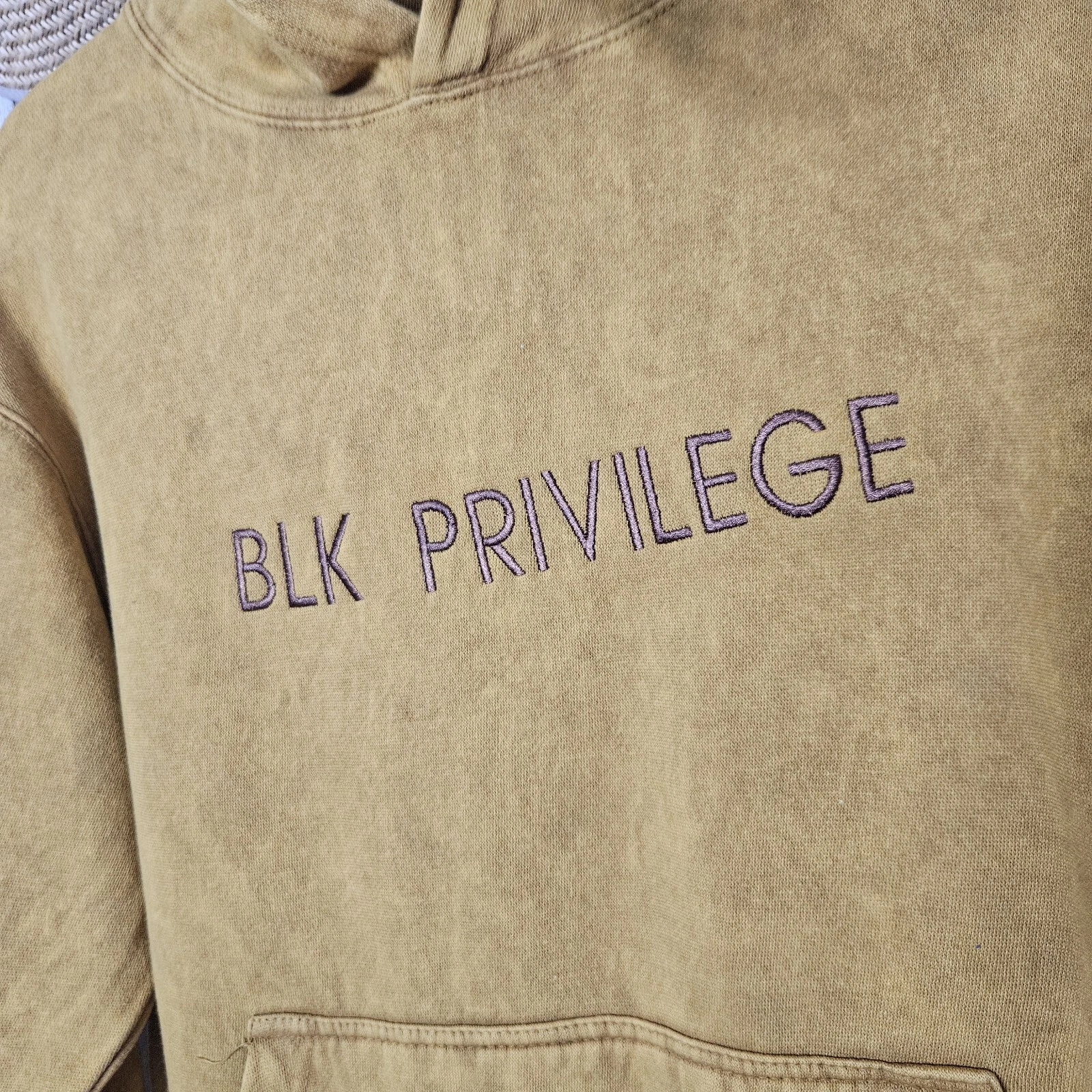 VETEMENTS Felpa con cappuccio pullover abbigliamento virtuale nero privilegio senape gialla taglia media