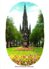 Beautiful Gardens of Scott Monument In Edinburgh, Scotland Postcard