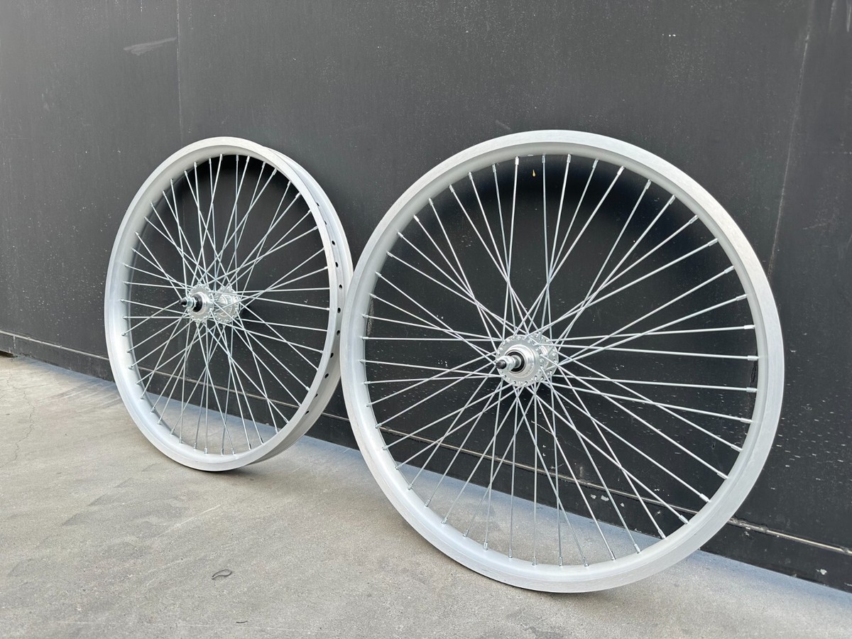26 Inch x Tire Spoke Wheelset 48x12G, Double Layer Alum