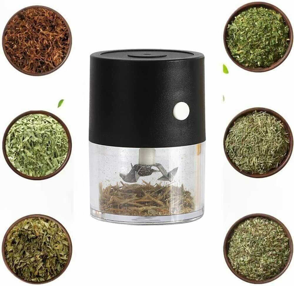 Electric Auto Grinder for Herb & Garlic Grinding Rchargeable in USB Black
