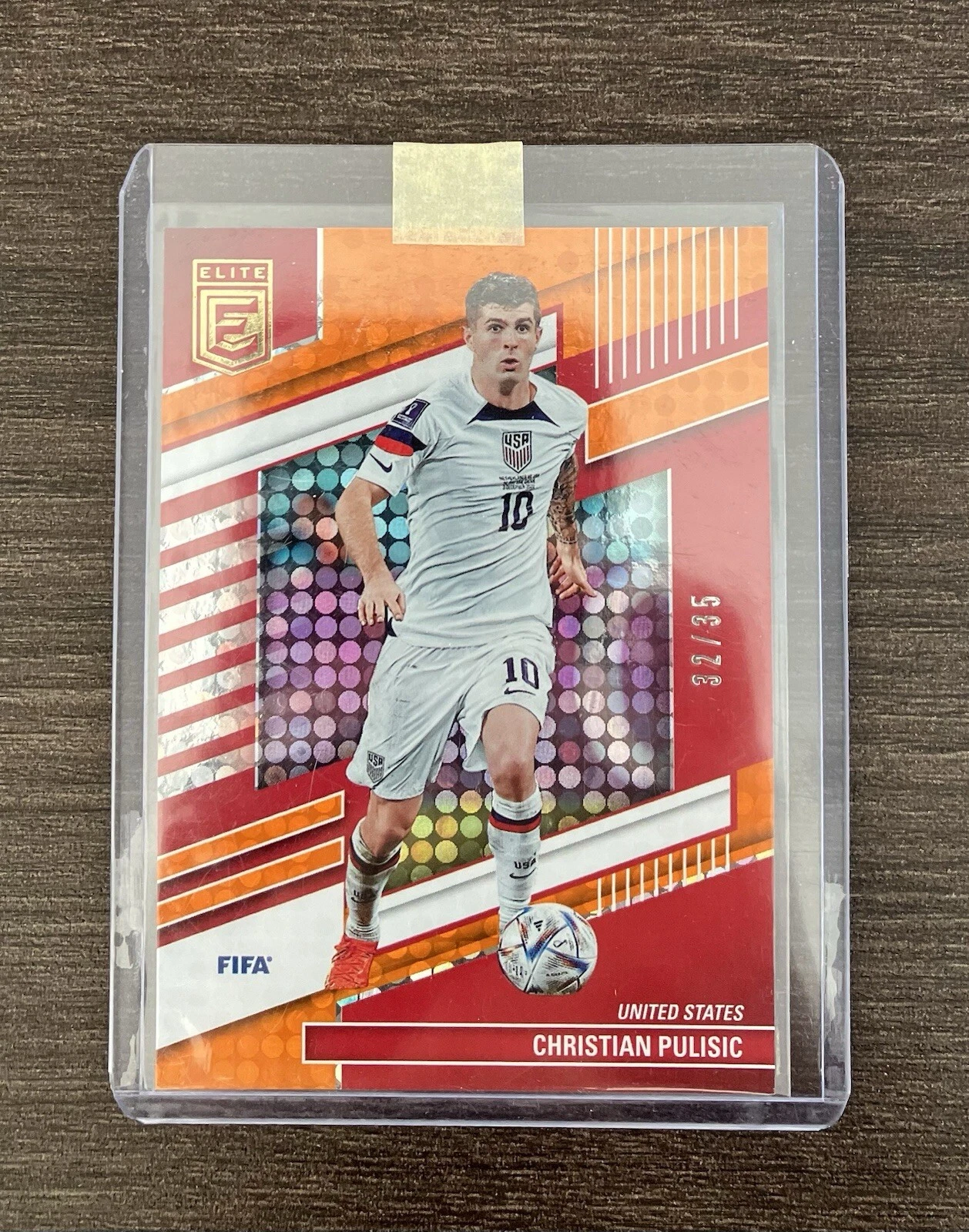 2022-23 PANINI DONRUSS ELITE FIFA SOCCER USA USMNT PULISIC ORANGE DISCO /25