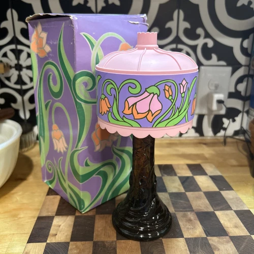 Vintage Avon  Tiffany Lamp Sonnet Glass Bottle Decor Decanter FULL