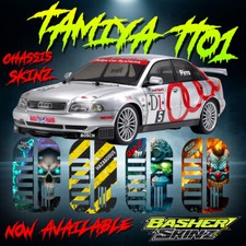 TAMIYA TT01 - RC CHASSIS protector skin - loads of designs! thick durable skinz