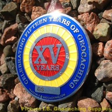 15 Years of Geocaching 2-PIECE GEOCOIN - NS Version