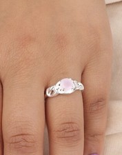 Rose Chalcedony Gemstone 925 Sterling Silver Jewelry Beautiful Ring For Gift