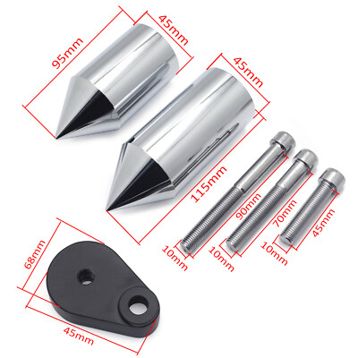 Chrome Spike Frame Sliders Crash Protectors For 2007-2008 Kawasaki