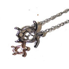 New 925 Sterling Silver .10ct diamond sea Turtle Baby mother child necklace 1.6g — photo 9