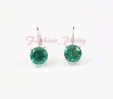 New Arrived  Pretty 5 1/2 Carat Created Emerald Drop Earrings