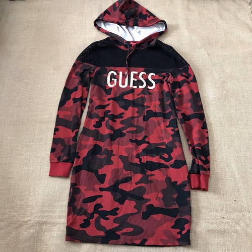 Guess Camo Jumper Dress XS GOLD Hoodie 