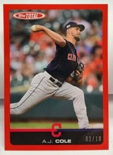 A.J. Cole 2019 Topps Total #428A - RED Parallel #'d 2/10 - CLEVELAND INDIANS