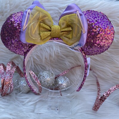 Disney Shanghai Light Up Raputzel Ears Headband SHDR - Rapunzel Princess Sequin Bow Ears Headband - Light-Up  main image 2