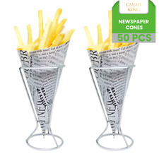 Canape King Newspaper Serving Cones Disposable Paper Bags Chip Fast Food Scoop