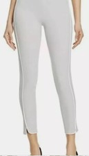  HUE WOMENS GREY  PIPED POLISHED TWILL SKIMMER LEGGINGS 