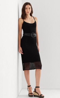 Lauren Ralph Lauren Women's Pointelle-Knit Linen-Blend Dress. Sz S . $225  Value | eBay