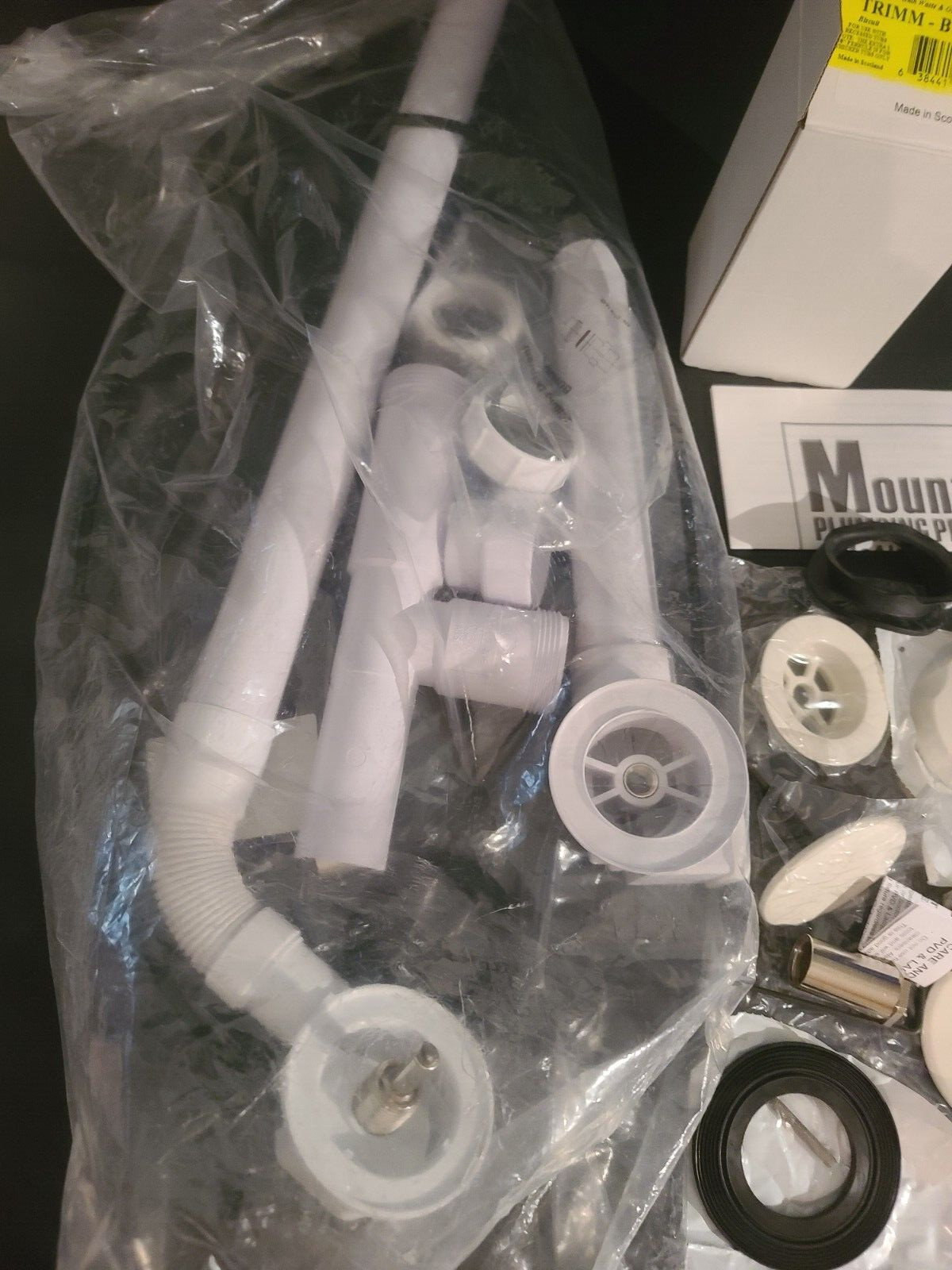 Mountain BDR20S22-2/BT Bath Waste Overflow Drain Neck WITH TRIM KIT BISCUIT