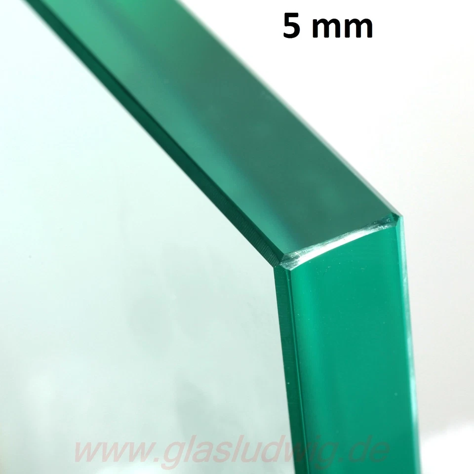 GLASLUDWIG xGLASPLATTE 5 mm ESG Sicherheitsglas poliert Wunsch-Maß (94,87 €/m²)