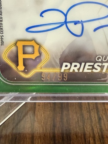 2024 Topps Chrome Quinn Priester Rookie Auto RC Green Refractor Rookie #/99 SSP - Picture 2 of 2