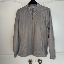 Lady Hagen Womens XL Gray Heathered Full Zip Golf Jacket Mock Neck Lightweight