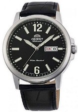Orient RA-AA0C04B19B Men's Automatic Day-Date Black Leather Watch