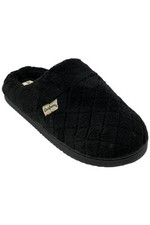 Dearfoams Women's Libby Quilted Terry Clogged Slippers Black