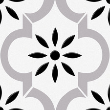 10Pcs Peel Stick Vinyl Floor Tiles Grey Marble Moroccan Floral Pattern Stickers