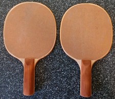 2 Antique Vintage Handmade Ping-Pong Paddles 3 Ply Handles