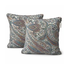 RL Ralph Lauren Green Paisley Throw Pillow Feather Filled Cotton 18x18