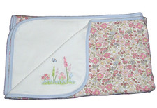 Gymboree Floral Butterfly Pink Purple Baby Blanket Patchwork Garden Layette 2005