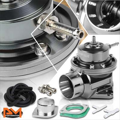 Universal Adjustable Top Hat 2-Bolt Type-S RS RZ Turbo Blow-Off Valve BOV Silver
