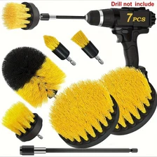 7Pack Drill Brush Attachment Set-Car Interior Detailing Kit，Power Scrubber Brush
