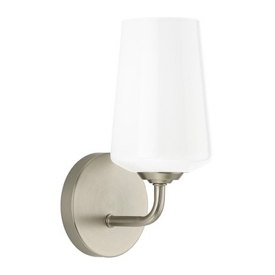 Progress Lighting Celino 1-Lt Wall Sconce, Brushed Nickel/White - P710149-009