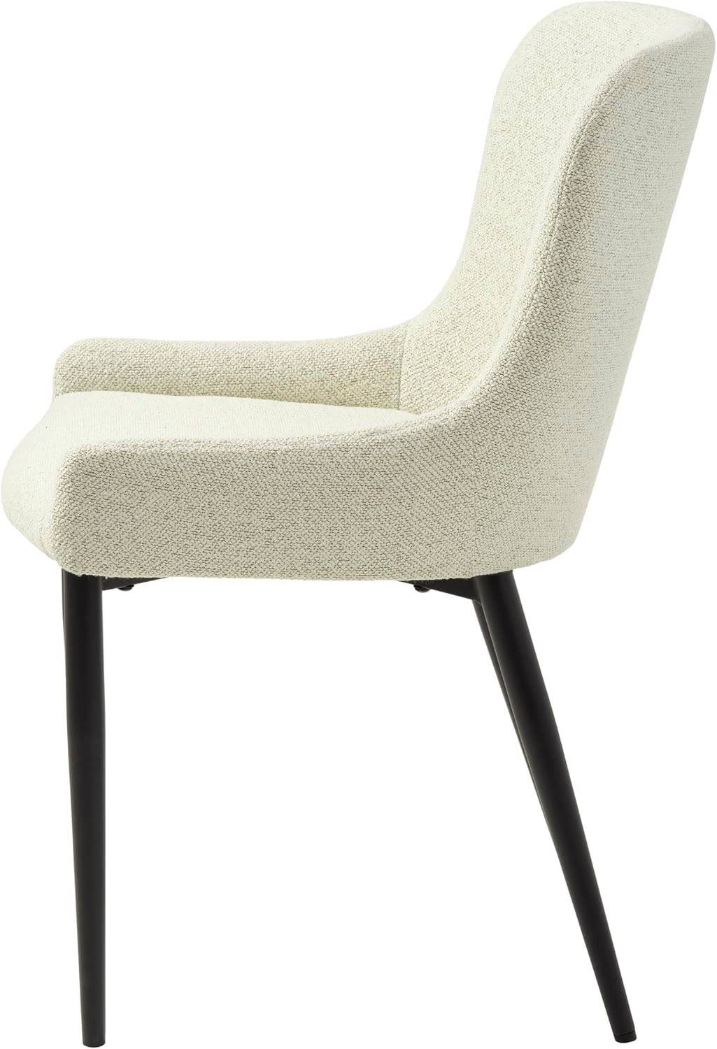 Benjamin Off-White Boucle Fabric Dining Chairs Set of 2 thumbnail 3