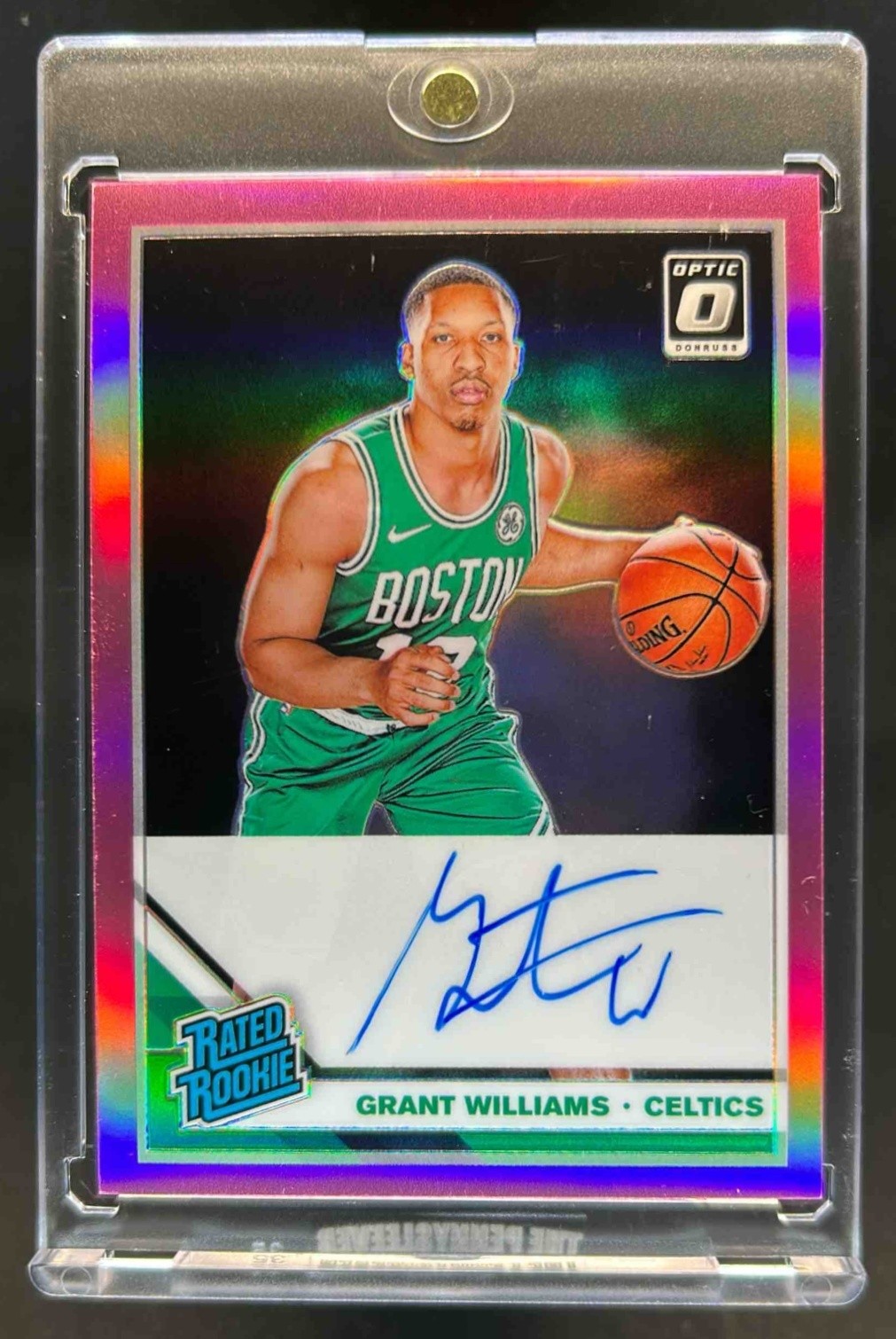 2019-20 Donruss Optic Grant Williams Rated Rookie Pink RC Auto #9/25 Celtics