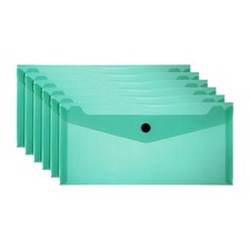 6 Plastic A6 Folders, Green, for Office