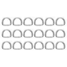 18pcs Metal D Ring 5/8" - 304 Stainless Steel 3mm Thick D Buckle