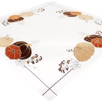 Tischdecke Halloween KüRbis Mitteldecke 85 X 85 Gold Bestickt TischwäSche Herbst