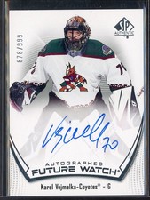 2021-22 SP Authentic Future Watch Autograph RC #170 Karel Vejmelka 878/999
